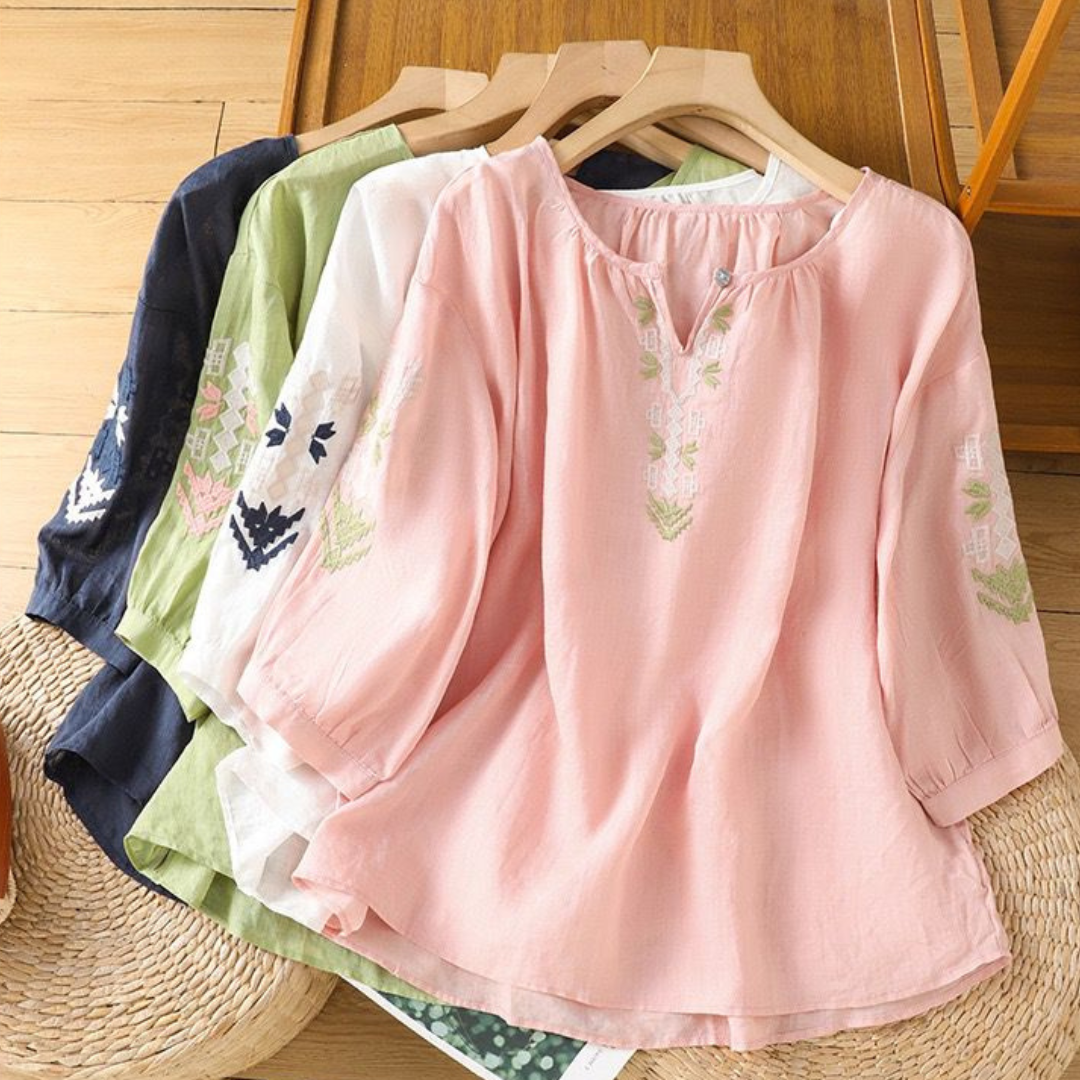 Pure Cotton Embroidered Womens Top