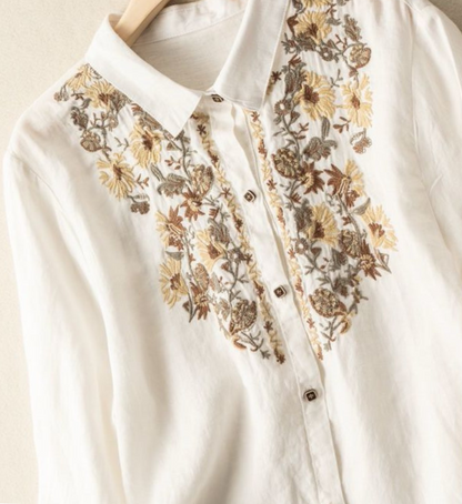 Pure Cotton Embroidered Full Sleeves Comfortable Shirt