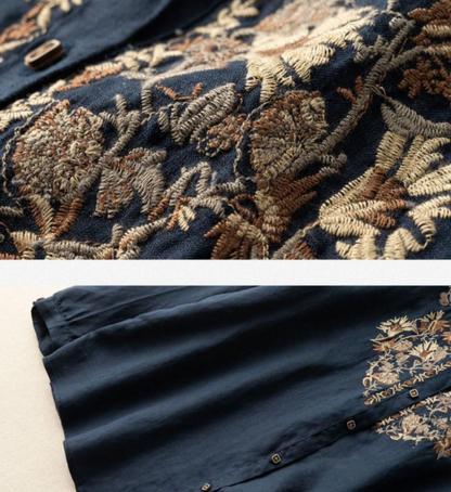 Pure Cotton Embroidered Full Sleeves Comfortable Shirt